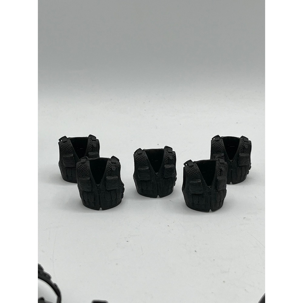 World Peacekeepers Black Bulletproof Tactical Vest 1:18 GI Joe Accessory x 5
